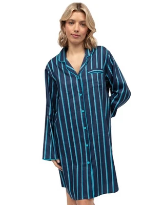 Cyberjammies Marina Nightshirt Printed Stripe Womens Comfortable Nightwear 5025 - Image 1 of 4
