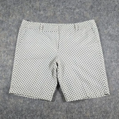 Pantalones Cortos Chinos Ann Taylor Firma Lunares Frente Plano Crema Negro Talla 16 Foto 1 de 4