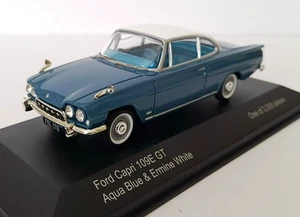Lledo Vanguard VA03406 Ford Capri 109E GT in Aqua Blue & Ermine White 1:43 Scale - Picture 1 of 15