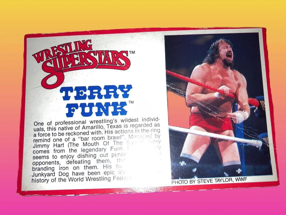 ACTION FIGURE CARD Terry Funk (1986 Series 3) LJN WWF WWE (3X5) #1 - Image 1 of 1