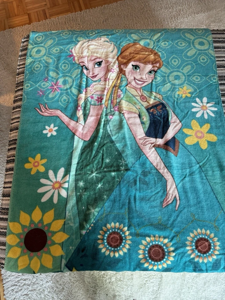 Disney Frozen Anna and Elsa Beach/Bath Towel - 27X54" 100% Cotton  - Image 1 of 1