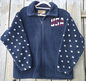 Bear Ridge Outfitters Damen Fleece Jacke S amerikanische Flagge USA patriotischer Mantel Vintage - Bild 1 von 7
