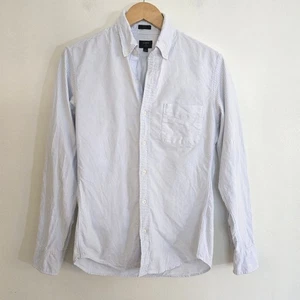 J. Crew Size S Blue and White Stripe Oxford Slim Dress Button Down Shirt Mens - Picture 1 of 7