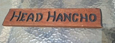 Letrero de madera Head Hancho hecho a mano jefe líder hombre cueva  Foto 1 de 4