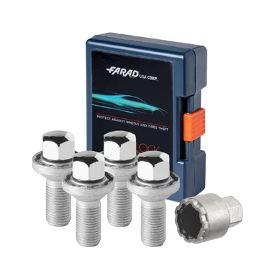 Kit de trava de roda para Mercedes GLE GLS M15X1.25 parafuso cromado 4 travas e 1 chave - Imagem 1 de 4