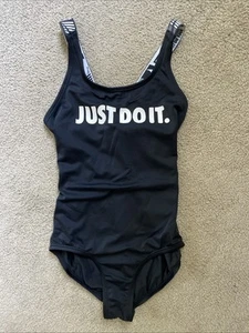 Girls Nike Size M Black One Piece Swimsuit Just Do It. - Picture 1 of 7