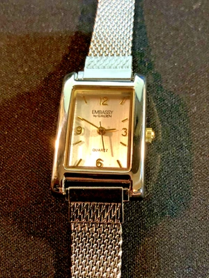 Embassy by Gruen Watch Women's 20mm Silver Tone Braided Adjustable Band GEM1122 - Image 1 of 4