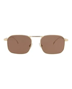 Montblanc Mens Square/Rectangle Gold Gold Brown Fashion Designer Eyewear - Picture 1 of 4