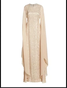 Vestido Rickie Freeman para Teri Jon para mujer talla 14 de gasa superpuesta con cuentas - Imagen 1 de 19