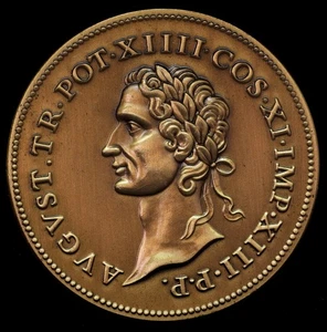 Augsburgo 1985, Alemania 2000 Aniversario Emporor Augusto Medalla Bronce 40mm - Imagen 1 de 2