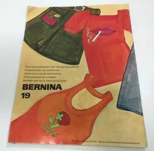 Bernina Embroidery Patterns #19 in German Vintage 1979 Instructions Guide Sewing - Picture 1 of 2