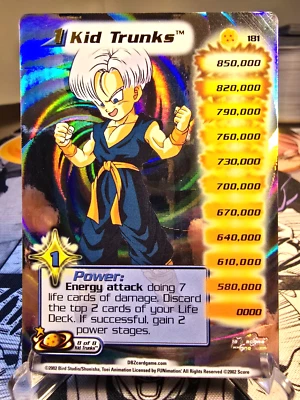 DBZ CCG DRAGON BALL Z KID TRUNKS LV1 #181 HI-TECH FOIL WORLD GAMES SAGA NEAR MNT - Image 1 of 2