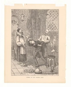1882 Print Zigzag Journeys in the Orient "Tommy in the Barber Shop" - Picture 1 of 1