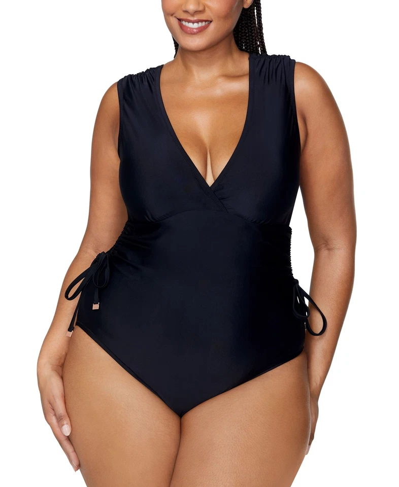 Raisins Curve Womens Plus Size Lusiana One-Piece Swimsuit - Black - 20W ESF17070 - Image 1 of 2