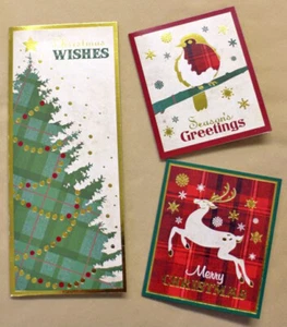 Bright Tartan Christmas Cards 12 Cards 3 Designs - With Bible text - EB11369 - Picture 1 of 1
