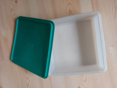 Tupperware Vintage Snack N Store 514-9 grüner Deckel 25 x 25 x 8 cm Stor - Bild 1 von 4