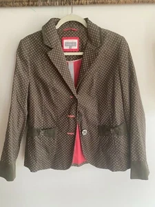 PUR UNA WOMENS OLIVE POLKA DOT JACKET BLAZER PIN STRIPE NEW WITH TAGS SIZE 14 - Picture 1 of 4