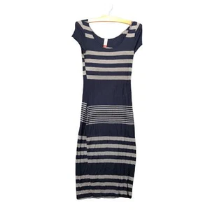 NOBO No Boundaries Short Sleeve Dress Size Small 3-5 Blue Gray Striped - Picture 1 of 11