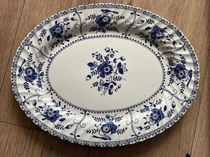 Johnson Brothers Blau Weiß Indies 13,75" x 10" Ovale Platte Servierplatte - Bild 1 von 4