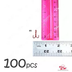 100 un. #8 Pesca 3x Gancho Agudo Rojo Super Afilado Premium Peces ¡GUAU! hi-carbon NUEVO - Imagen 1 de 1