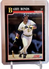 1991 Score Barry Bonds Pittsburgh Pirates Home Run King Card #330 W/Top Loader
