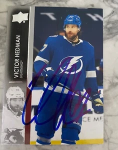 Victor Hedman Signed Autographed Tampa Bay Lightning Upper Deck Card & COA - Picture 1 of 2