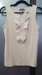 Malene Birger Baumwoll Tank Top mit Rüschen Gr. M Rüschen Jersey Träger Träger Träger Träger Trägershirt - Bild 1 von 14