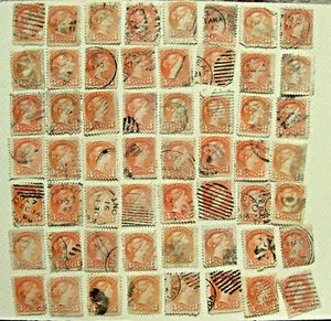 Canada Postage Stamps Lot of 50 Pieces 3 Cents 1870 - 1894 Queen Victoria - Picture 1 of 6