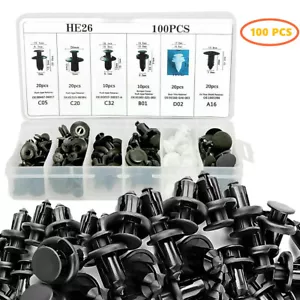 100Pcs Bumper Clips FENDER TRIM Car Auto Push Pin Rivet FASTENER PANEL Retainers - Bild 1 von 12