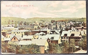 DERRY, NEW HAMPSHIRE-EARLY POSTCARD VIEW OF TOEN AND FACTORIES - Picture 1 of 2