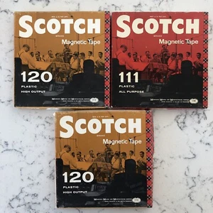 Lot x3 Vintage Scotch 1200' Reel To Reel Magnetic Recording Tape - Picture 1 of 9