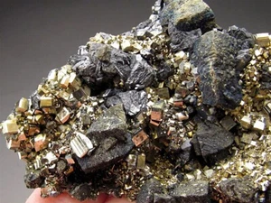 Chalcopyrite on Pyrite Eagle Mine Gilman Eagle County Colorado - Picture 1 of 8