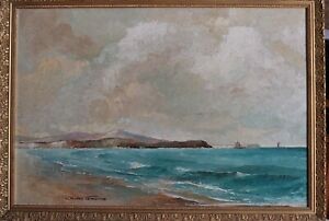Bord de mer par André LEMOINE ( 1894- ? ) Peintre Officiel de la Marine !