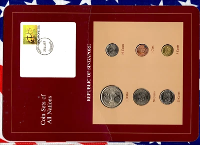 Coin Sets of All Nations Singapore 1982-1987 UNC $1 1984 5,10,20,50 cents 1987 - Image 1 of 4