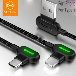 Mcdodo L Shape Fast Charging Cable Sync Data USB Charger For iPhone Micro Type C - Picture 1 of 15