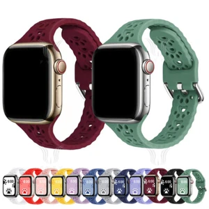 Correa de reloj delgada de silicona para mujer para Apple Watch Series 10 9 8 7 6 5 4 3 - Imagen 1 de 29