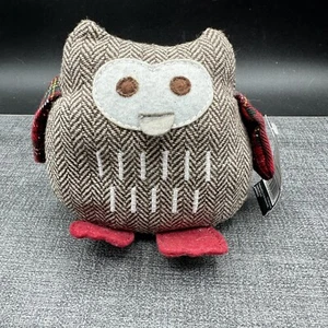 Fabric Stuffed Owl Heavy Bottom Door Stopper Animals Primitive Folk Art Decor - Picture 1 of 10