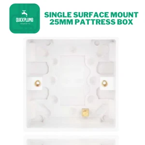 Einzelne weiße geschaltete Steckschlüsselhalterung 25 mm Pattress Box 1 Gang - Bild 1 von 5