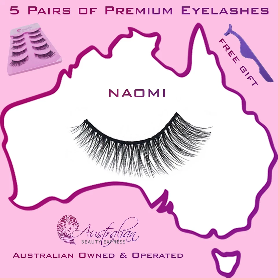 5 pares de extensiones de pestañas postizas 3D largas de aspecto natural pestañas postizas Foto 1 de 4