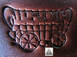 Sello de cuero de 1" vagón cubierto Conestoga CCO. EE. UU. 8229 descontinuado Craftool CO. EE. UU. - Imagen 1 de 3