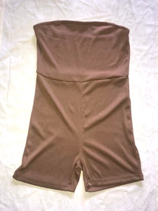 Damen Romper Jumpsuit Catsuit gerippt Stretch Haut Farbe Beige Natur  Gr M 38 - Bild 1 von 4