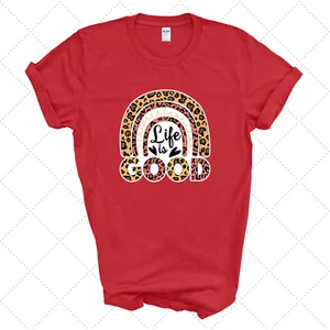 THE LIFE IS. GOOD RAINBOW LEOPARD T-SHIRT WOMAN - Picture 1 of 12