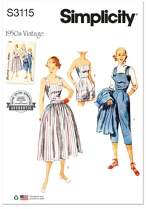 Falda Mono Dos Piezas Patrón Simplicity 3115 Vintage Años 50 Reedición Talla 16~24 - Imagen 1 de 9