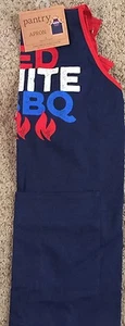 Apron Red White & Bbq New Grill Cook Out Cotton Pantry - Picture 1 of 3