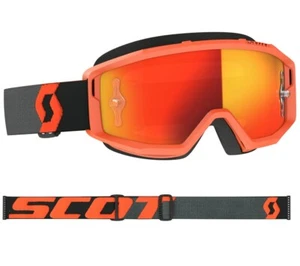 MASCHERA MASCHERINA MX CROSS SCOTT MX GOGGLE PRIMAL ARANCIO NERO CHROME SPECCHIO - Picture 1 of 1