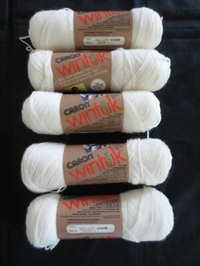 5 - 2 oz.  Skeins CARON 100% Orlon SPORTS WINTUK 3-Ply #3602 OFF-WHITE YARN - Picture 1 of 5