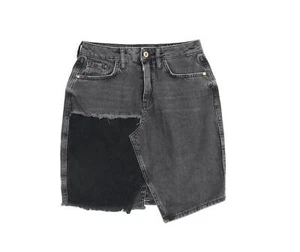 River Island Womens Grey Cotton Blend A-Line Skirt Size 8 Zip - Picture 1 of 10