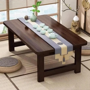 Japanese Floor Table Folding Coffee Tables Low Foldable Bamboo Versatile Tabl... - Picture 1 of 7