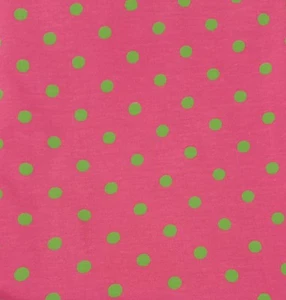 Jersey Hot Pink Lime Polka Dot Cotton Knit Fabric 29" x 58" - Picture 1 of 1