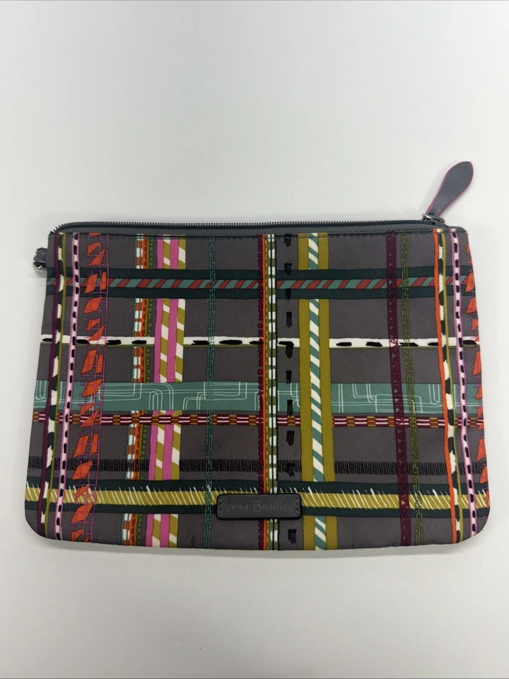 Bolsa organizadora Vera Bradley Midtown City xadrez com zíper bolsa cosmética usada - Imagem 1 de 4